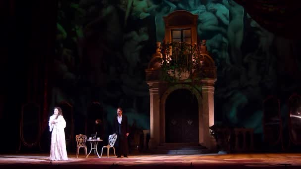 Dnipro Ucraina Febbraio 2019 Opera Classica Giuseppe Verdi Traviata Eseguita — Video Stock