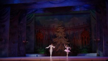 Dnipro, Ukrayna - 15 Şubat 2019: Dnipro Opera ve bale Tiyatrosu üyeleri tarafından gerçekleştirilen Fındıkkıran Balesi.