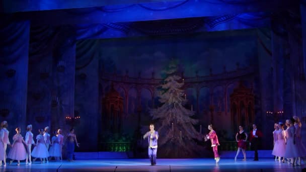 Dnipro Ucrania Febrero 2019 Ballet Cascanueces Interpretado Por Miembros Del — Vídeo de stock