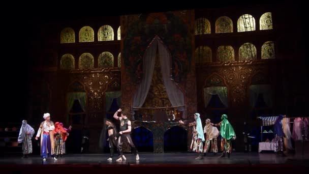 Dnipro Ukraine März 2019 Klassischer Ballettkorsar Mit Mitgliedern Des Opern — Stockvideo