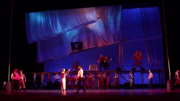 Dnipro Ukraine März 2019 Klassischer Ballettkorsar Mit Mitgliedern Des Opern — Stockvideo