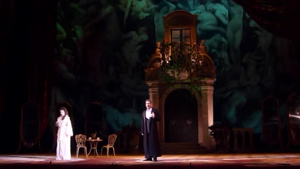 Dnipro Ukraina Februari 2019 Klassisk Opera Giuseppe Verdi Traviata Utförs — Stockvideo