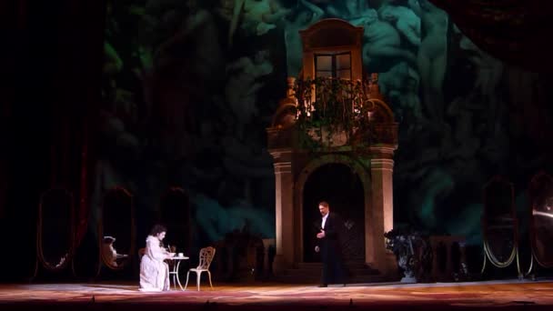Dnipro Ukraine Februarie 2019 Opera Clasică Giuseppe Verdi Traviata Interpretată — Videoclip de stoc