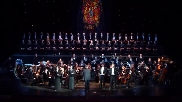 Dnipro Ucrania Febrero 2019 Requiem Verdi Interpretado Por Miembros Del — Vídeo de stock