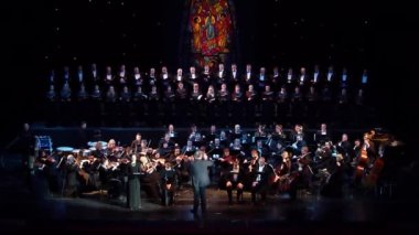 Dnipro, Ukrayna - 20 Şubat 2019: Requiem Dnipro Opera ve bale Tiyatrosu üyeleri tarafından gerçekleştirilen Verdi tarafından.