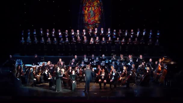 Dnipro Ucrania Febrero 2019 Requiem Verdi Interpretado Por Miembros Del — Vídeo de stock