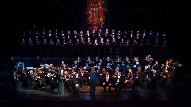 Dnipro Ucrania Febrero 2019 Requiem Verdi Interpretado Por Miembros Del — Vídeo de stock