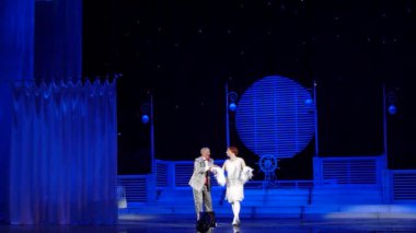 Dnipro, Ukrayna-8 Nisan 2019: müzik caz sadece kızlar Odessa akademik müzikal komedi tiyatro adına Michael Wodyanoy üyeleri tarafından gerçekleştirilen.