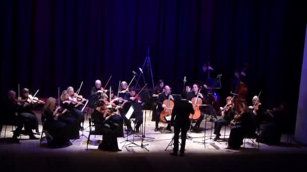 Dnipro Oekraïne Oktober 2019 Four Seasons Chamber Orchestra Hoofddirigent Dmitry — Stockvideo