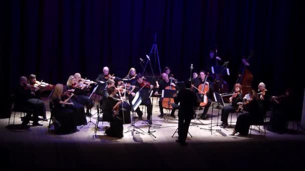 Dnipro Ukraina Oktober 2019 Four Seasons Chamber Orchestra Huvuddirigent Dmitry — Stockvideo
