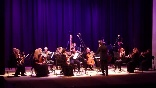 Dnipro Oekraïne Oktober 2019 Four Seasons Chamber Orchestra Hoofddirigent Dmitry — Stockvideo