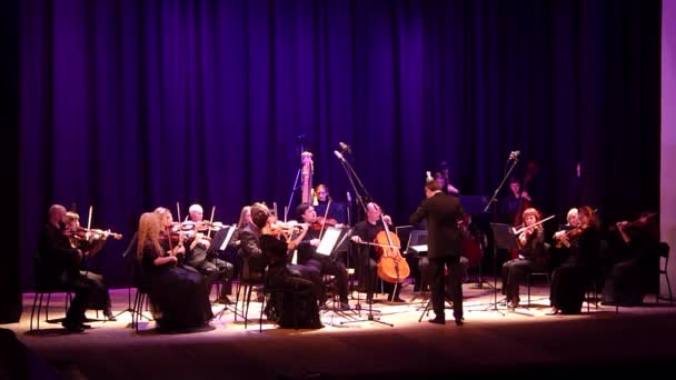 Dnipro Oekraïne Oktober 2019 Four Seasons Chamber Orchestra Hoofddirigent Dmitry — Stockvideo