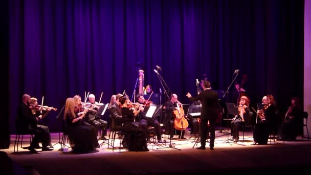 Dnipro Oekraïne Oktober 2019 Four Seasons Chamber Orchestra Hoofddirigent Dmitry — Stockvideo