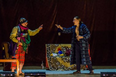 DNIPRO, UKRAINE - 10 Ekim 2020: Robert Thomas tarafından sahnelenen Komedi Kapanı.