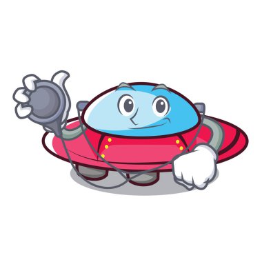 Doktor ufo karakter karikatür tarzı vektör çizim
