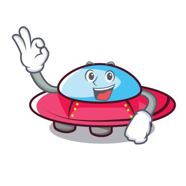 Tamam ufo karakter karikatür tarzı vektör çizim