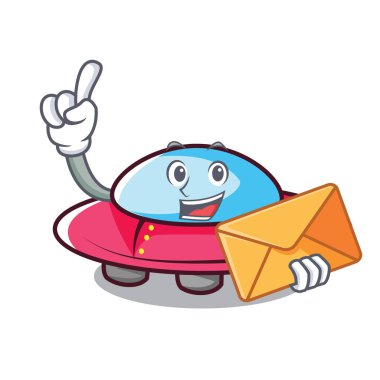 Zarf ufo karakter karikatür tarzı vektör çizim ile