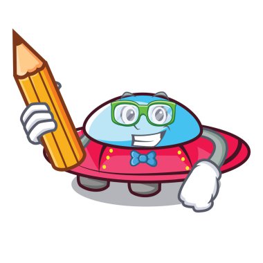 Öğrenci ufo karakter karikatür tarzı vektör çizim