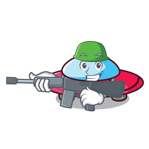 Armée Ufo Personnage Dessin Animé Style Vectoriel Illustration — Image vectorielle