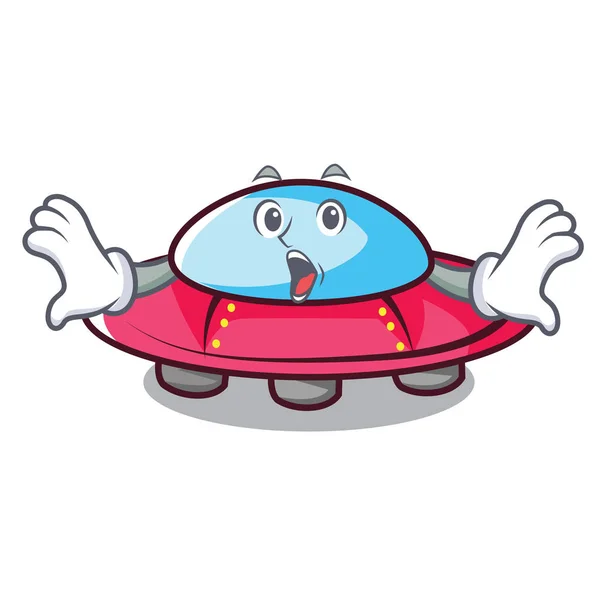 Překvapený Ufo Maskot Kreslený Styl Vektorové Ilustrace — Stockový vektor