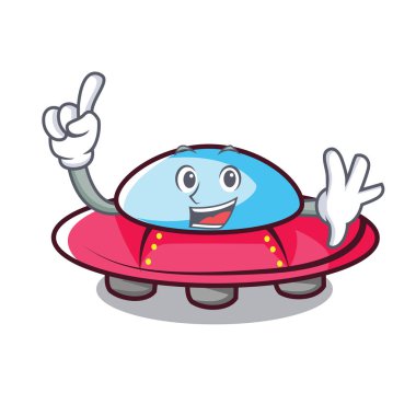 Parmak ufo maskot karikatür tarzı vektör çizim