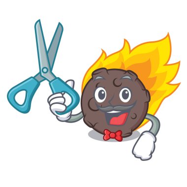 Göktaşı karakter karikatür tarzı vektör çizim berber