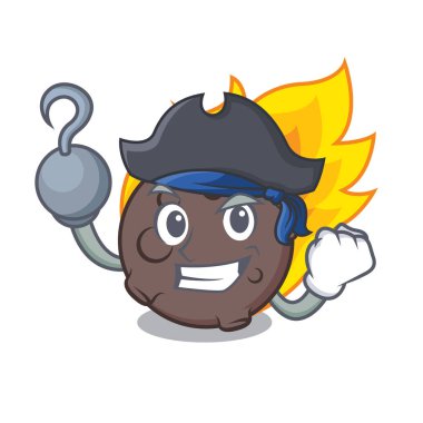 Korsan göktaşı karakter karikatür tarzı vektör çizim