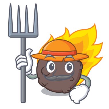 Çiftçi göktaşı karakter karikatür tarzı vektör çizim