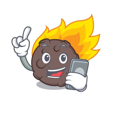 Telefon göktaşı karakter karikatür tarzı vektör çizim ile