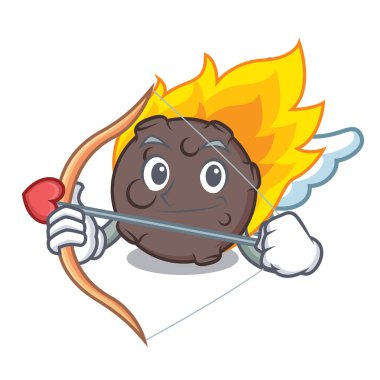 Aşk tanrısı göktaşı karakter karikatür tarzı vektör çizim