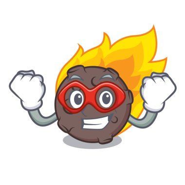 Süper kahraman göktaşı karakter karikatür tarzı vektör çizim