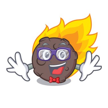 Geek göktaşı karakter karikatür tarzı vektör çizim