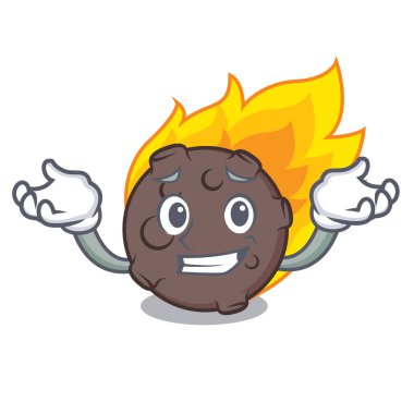 Sırıtan göktaşı karakter karikatür tarzı vektör çizim