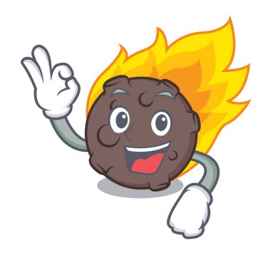 Göktaşı karakter karikatür tarzı vektör çizim Tamam