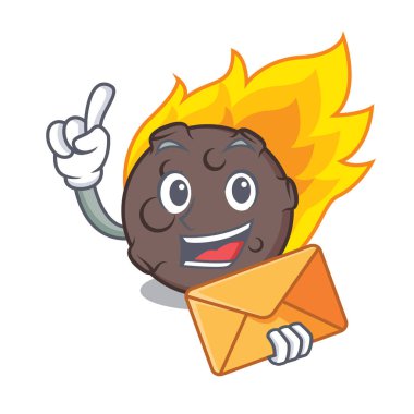 Zarf göktaşı karakter karikatür tarzı vektör çizim ile