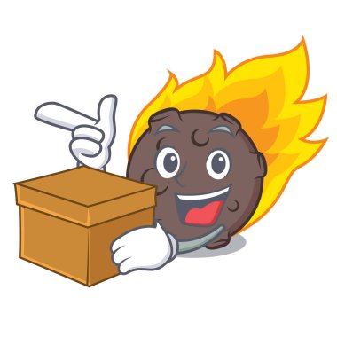 Kutusu göktaşı karakter karikatür tarzı vektör çizim ile