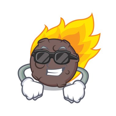 Süper cool göktaşı karakter karikatür tarzı vektör çizim