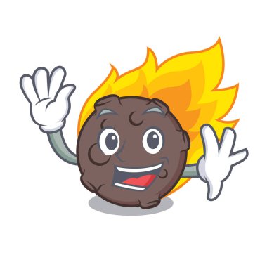 Göktaşı karakter karikatür tarzı vektör çizim sallayarak