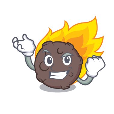 Başarılı göktaşı karakter karikatür tarzı vektör çizim