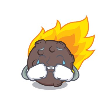 Göktaşı maskot karikatür tarzı vektör çizim ağlıyor