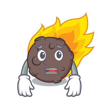 Korkarım göktaşı maskot karikatür tarzı vektör çizim