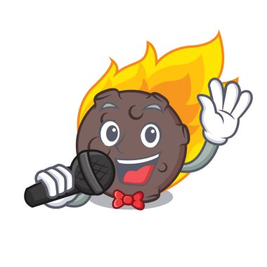 Şarkı göktaşı maskot karikatür tarzı vektör çizim