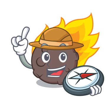 Explorer göktaşı maskot karikatür tarzı vektör çizim