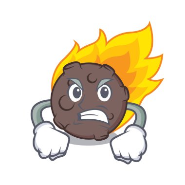 Kızgın göktaşı maskot karikatür tarzı vektör çizim