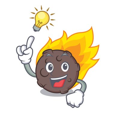 Bir fikir göktaşı maskot karikatür tarzı vektör çizim var