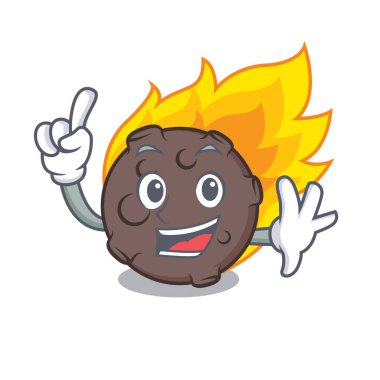 Parmak göktaşı maskot karikatür tarzı vektör çizim