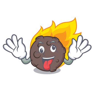 Deli göktaşı maskot karikatür tarzı vektör çizim