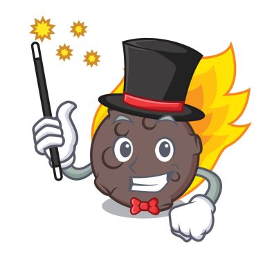 Sihirbaz göktaşı maskot karikatür tarzı vektör çizim