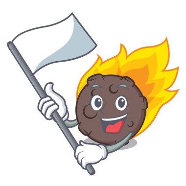 Bayrak göktaşı maskot karikatür tarzı vektör çizim ile