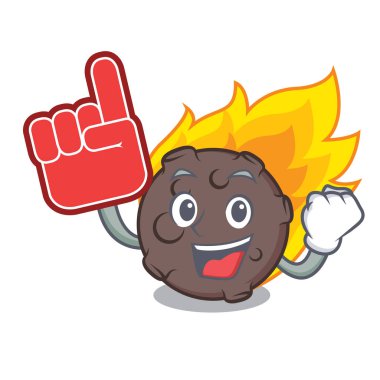 Köpük parmak göktaşı maskot karikatür tarzı vektör çizim